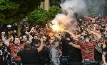 Фенове на ЦСКА се събраха в шествие преди Вечното дерби
