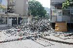 Благоевград - Паднало скеле на саниращ се блок