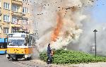 София - Инцидент с въздушноконтактна мрежа на трамвай