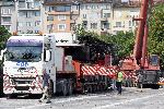 София - Подготовка за транспортиране на изгорял кран