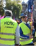 София – Протест на пожарникари срещу закриване на служби.