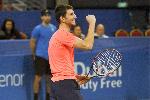 Александър Лазов играе срещу Мирца Башич на турнира Diema Xtra Sofia Open