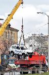 София – Изважзане на полицейски автомобил от коритото на Владайската река