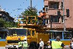 София - Скъсана контактна мрежа на Петте кьошета