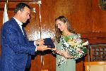Гимнастичката Стефани Кирякова получи плакет в родния Бургас