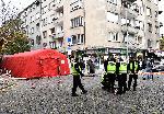 София – Опъната палатка за евакуираните хора в района на Военна академия