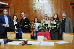 Бургас - Награждаване на младежите - олимпийски шампиони по акробатика