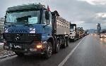 София - Протест на Камарата на строителите в България с колона от строителна техника