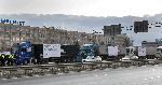 София - Протест на Камарата на строителите в България с колона от строителна техника