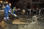 Бетонова пяна от строежа на метрото изби под асфалта на столичния булевард "Евлоги Георгиев"