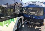 София - Катастрофа с автобус на градския транспорт и камион пред руското посолство