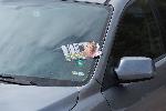 София - Стъкла на автомобили облепени с предизборни стикери