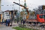София - Демонтаж на будката на КАТ пред Военния клуб