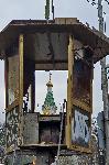 София - Демонтаж на будката на КАТ пред Военния клуб