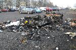 Самотник загина при пожар в обитавана от него каравана