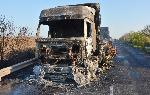ТИР с домати изгоря на пътя Симеоновград - Харманли