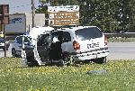 Автомобил излетя от Околовръстното, "кацна" на тревата