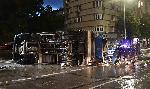София - Обърнат камион за сметопочистване