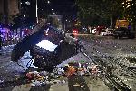 София - Обърнат камион за сметопочистване
