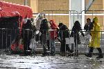 София - Избори - Броене на бюлетини - Паднала палатка пред Арена Армеец