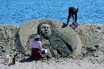 Бургас - Пясъчна скулптура на Баба Ванга
