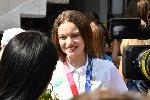 СОФИЯ - Летище София - Посрещане на олимпийските ни шампионки от ансамбъла по художествена гимнастика