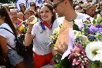 СОФИЯ - Летище София - Посрещане на олимпийските ни шампионки от ансамбъла по художествена гимнастика