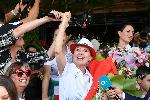 СОФИЯ - Летище София - Посрещане на олимпийските ни шампионки от ансамбъла по художествена гимнастика