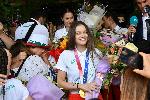 СОФИЯ - Летище София - Посрещане на олимпийските ни шампионки от ансамбъла по художествена гимнастика