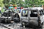 Два автомобила изгоряха в близост до детска площадка в столицата
