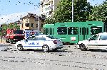 София - катастрофа между трамвай и автобус