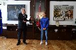 София - Бойко Рашков връчва договор за назначение в МВР на олимпийската шампионка Ивет Горанова