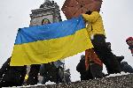 София -  Протест пред паметника на съветската армия (МОЧА) - масово изписване с графити в подкрепа на Украйна