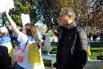 Треньорът Димитър Димитров Херо се включи в протест в подкрепа на Украйна в Бургас