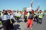 Бургас - протест на пътни строители