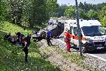 София - Катастрофа - Преобърнат автомобил - Ранени
