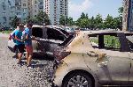 Бургас - Изгорели автомобили