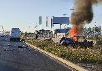 СОФИЯ - Околовръстен път - катастрофа в пасарелка