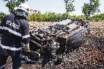 Варна - Джип изгоря по пътя между Варна и село Кичево