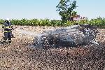 Варна - Джип изгоря по пътя между Варна и село Кичево