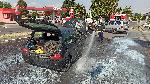 Кола се запали в движение близо до бензиностанция в Харманли