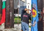 София - Празник на София - Знаме на града на пилоните пред НДК