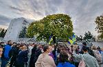 Митинг пред руското посолство срещу  бомбардировките над Киев