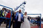 Варна -младоженци фенове на Спартак Варна  на полувремето на дербито
