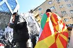 София - Протест в подкрепа на пребития в Охрид македонски българин Християн Пендиков <br />