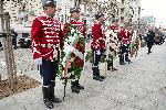 София - Президентът Румен Радев положи венец пред Паметните плочи на спасителите на българските евреи до катедралата Света София