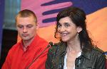 София – Пресконференция на Джералдин Чаплин и Джесика Удуърт
