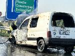 Автомобил катастрофира и изгоря на Северната тангента на София