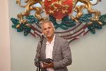 София - Президент - Удостояване с почетен знак олимпийски и световни шампиони -  Румяна Нейкова - Йордан Йовчев