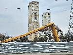 СОФИЯ - Инцидент - Паднал кран върху строежа на метрото при комлекс Червено знаме